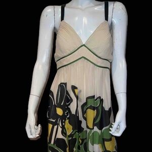 Vintage Sue Wong Silk Halter Multicolor Sz 12 Dress New